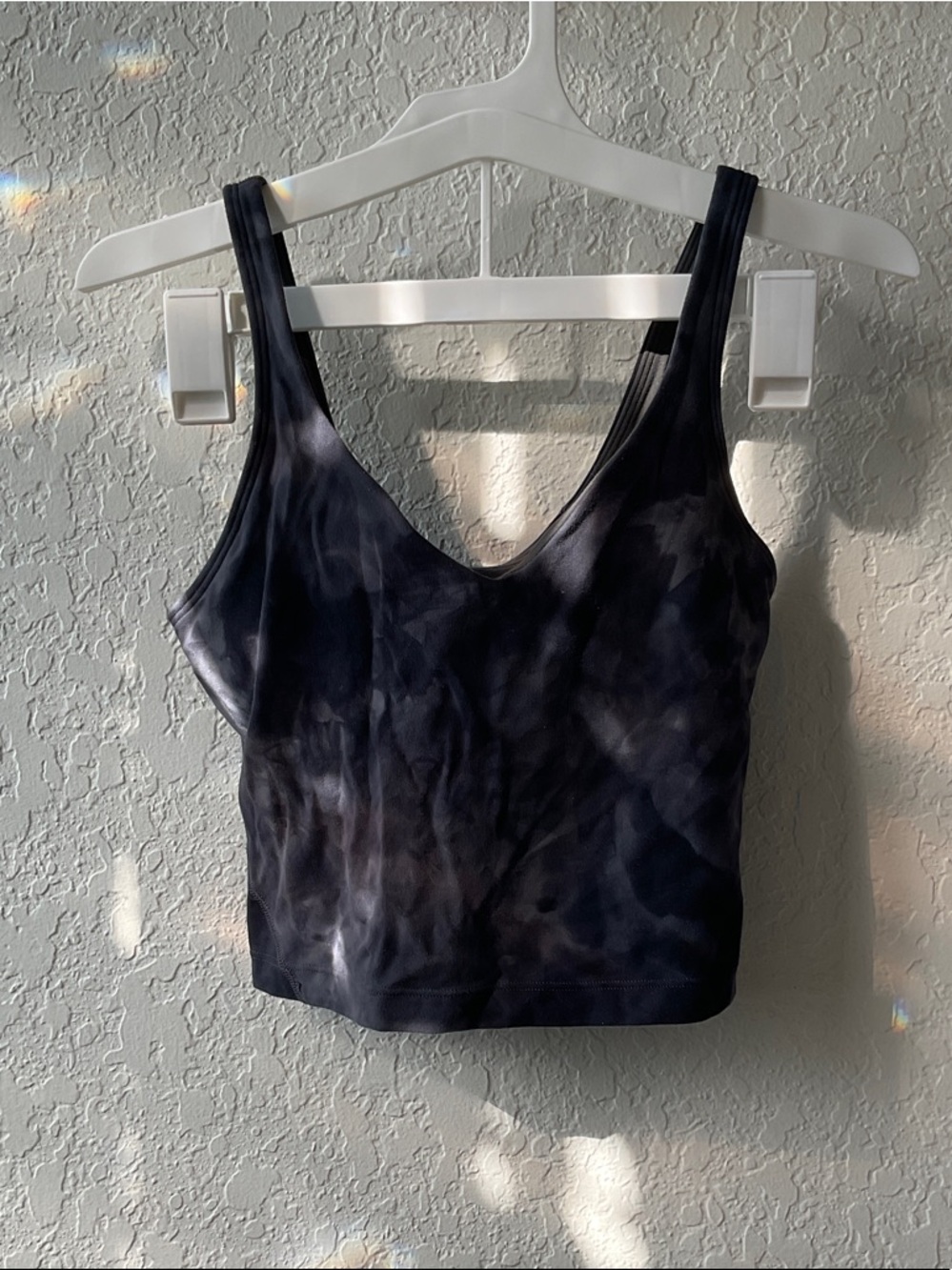 lululemon athletica Black Tie-Dye V-Neck Crop Tank
